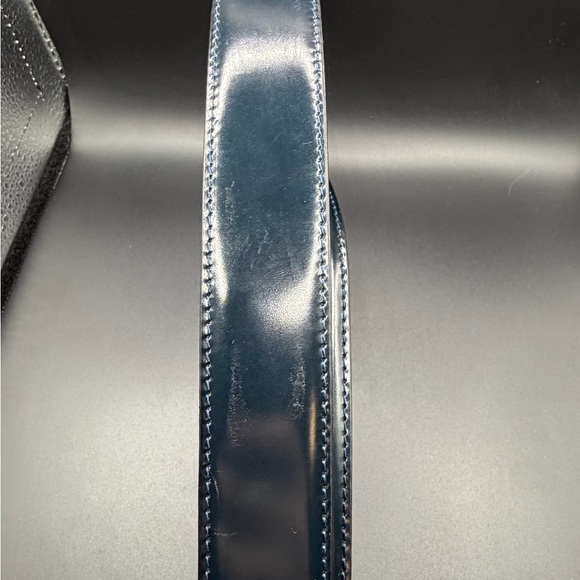 Versace Verrsa V2 Adjustable Leather Belt - Dark Navy - Size 44/110 - Picture 9 of 12
